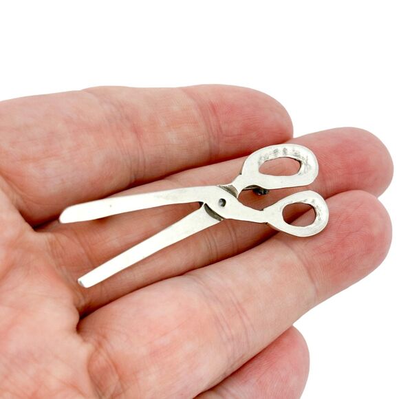 Vintage D. Davies Sterling Silver 925 Scissors Pin Brooch - Picture 1 of 7